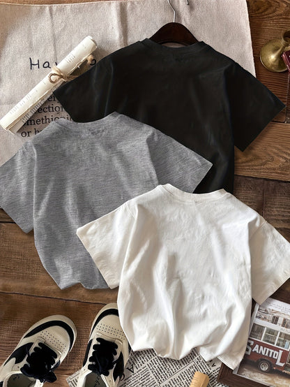 Damen T-Shirt Set im College-Stil mit Städte-Print – Freizeit Retro Look, 3er-Pack