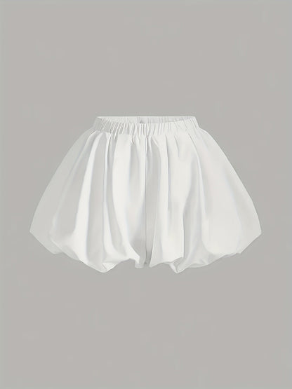 Damen Ballonshorts mit elastischem Bund und modischem Volumeneffekt