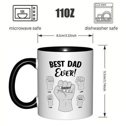 Vatertagsgeschenk Tasse für Männer – Personalisierte Beste Papa Ever Tasse mit Kindernamen – Geschenkidee für Väter zum Vatertag