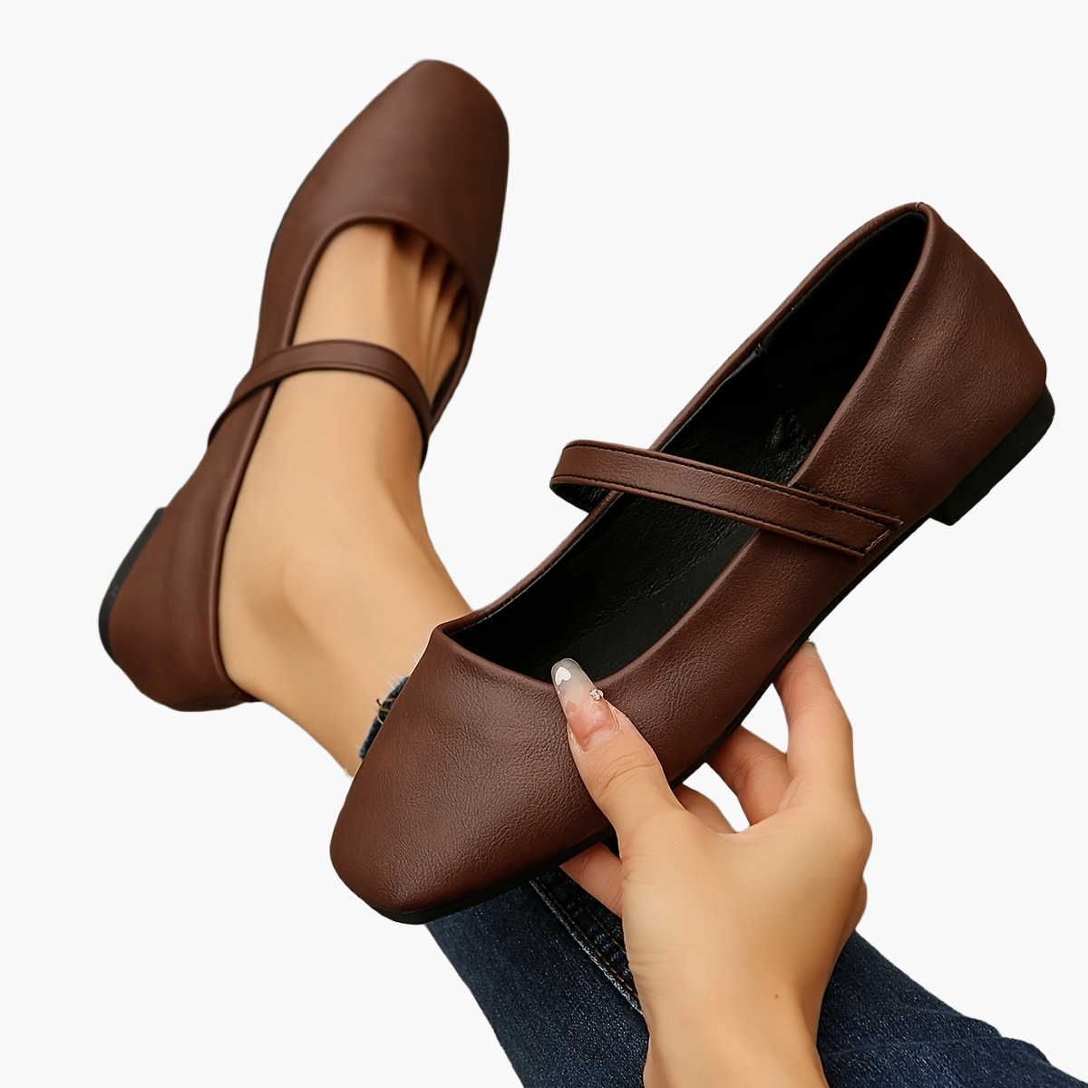 Damen Mary Jane Ballerinas – Bequeme Alltagsschuhe mit Riemen im eleganten Stil