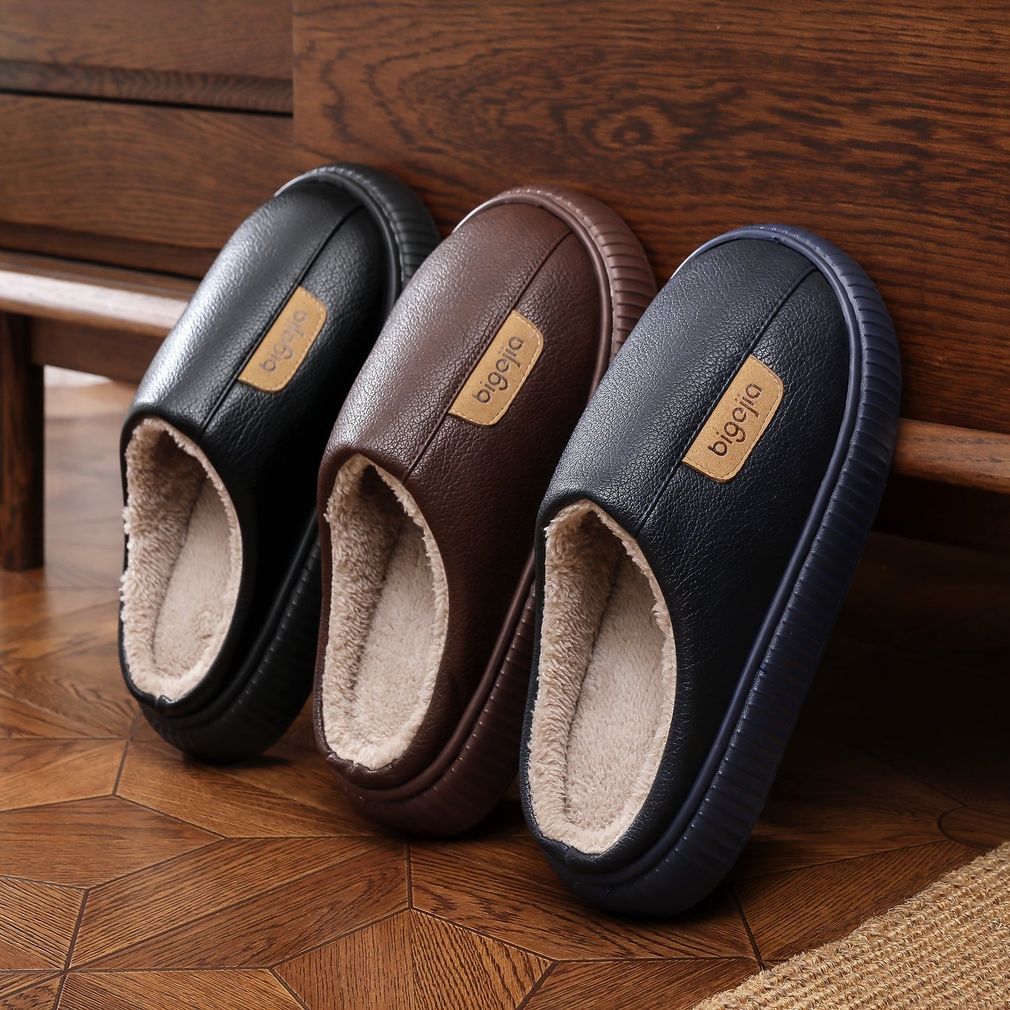 Unisex Winter Pantoffeln mit warmem Futter und rutschfester Sohle