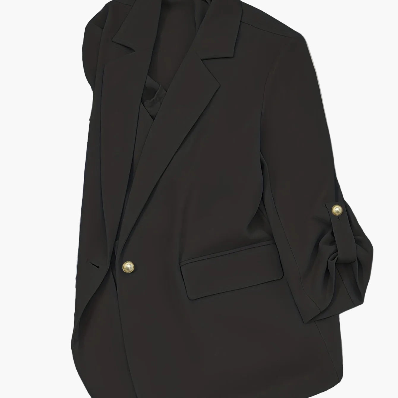 Damen Blazer Anzugjacke mit Umlegekragen und 3/4-Ärmeln – Eleganter Business-Look für Alltag und Büro