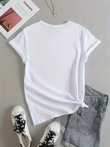 Damen Lustiges Statement T-Shirt mit Aufdruck – Lockeres Sommer Shirt für Alltag & Freizeit