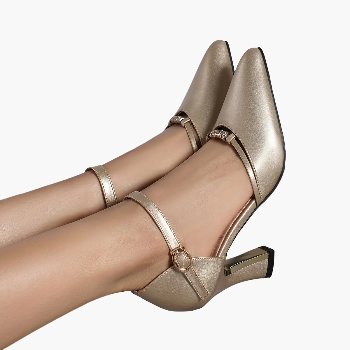 Damen Elegante Mary Jane Pumps mit Blockabsatz und Schnalle – Perfekt für Büro & festliche Anlässe