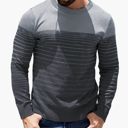 Herren Strickpullover mit Streifenmuster – Modischer Freizeit-Look für Alltag und Büro