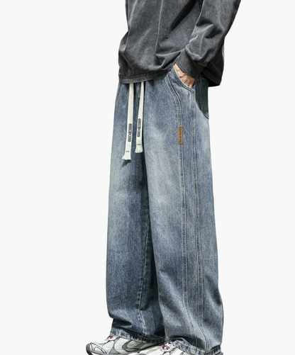Herren Baggy Jeans im Retro Streetwear Stil – Weite Passform, Ideal für Freizeit und Alltag