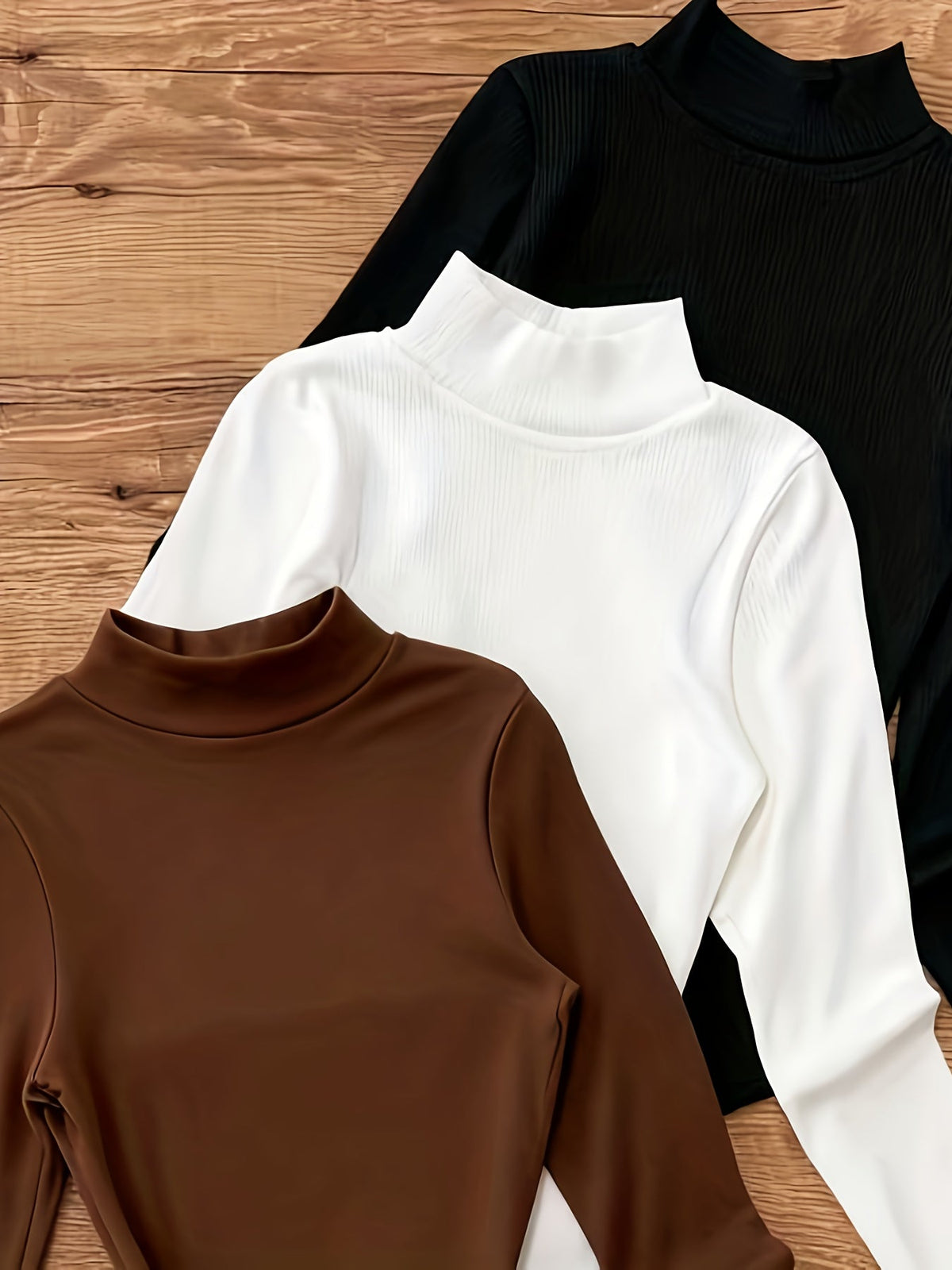 Damen Langarm Body Rollkragen Hochgeschlossener Bodysuit