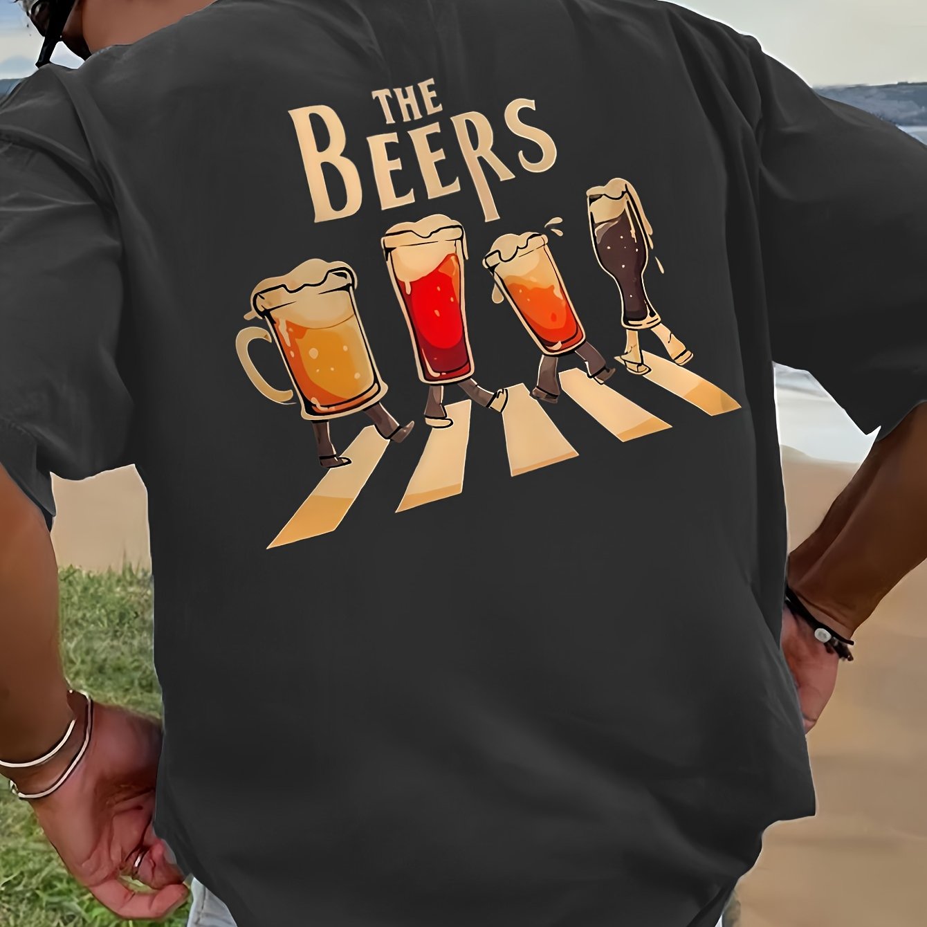 Herren T-Shirt mit „The Beers“ Band-Motiv – Lustiges Freizeitshirt für Musik- und Bierliebhaber