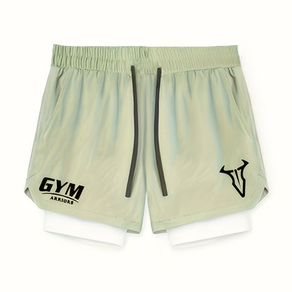 Herren Trainingsshorts 2-in-1 Performance Fitness Laufshorts