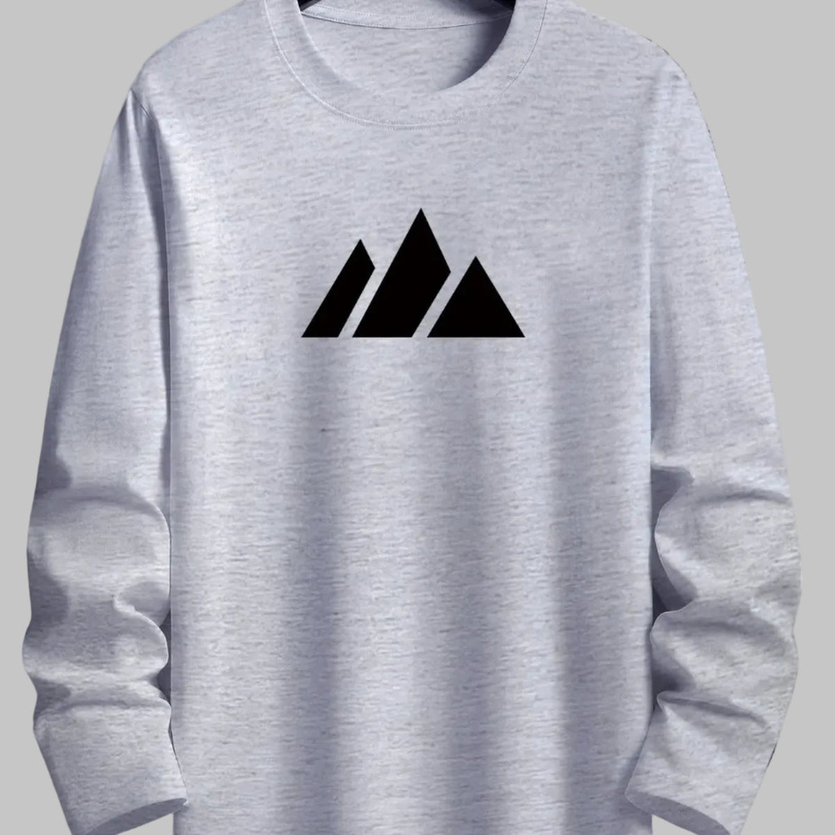 Unisex Langarmshirt mit Rundhalsausschnitt und Berg-Print