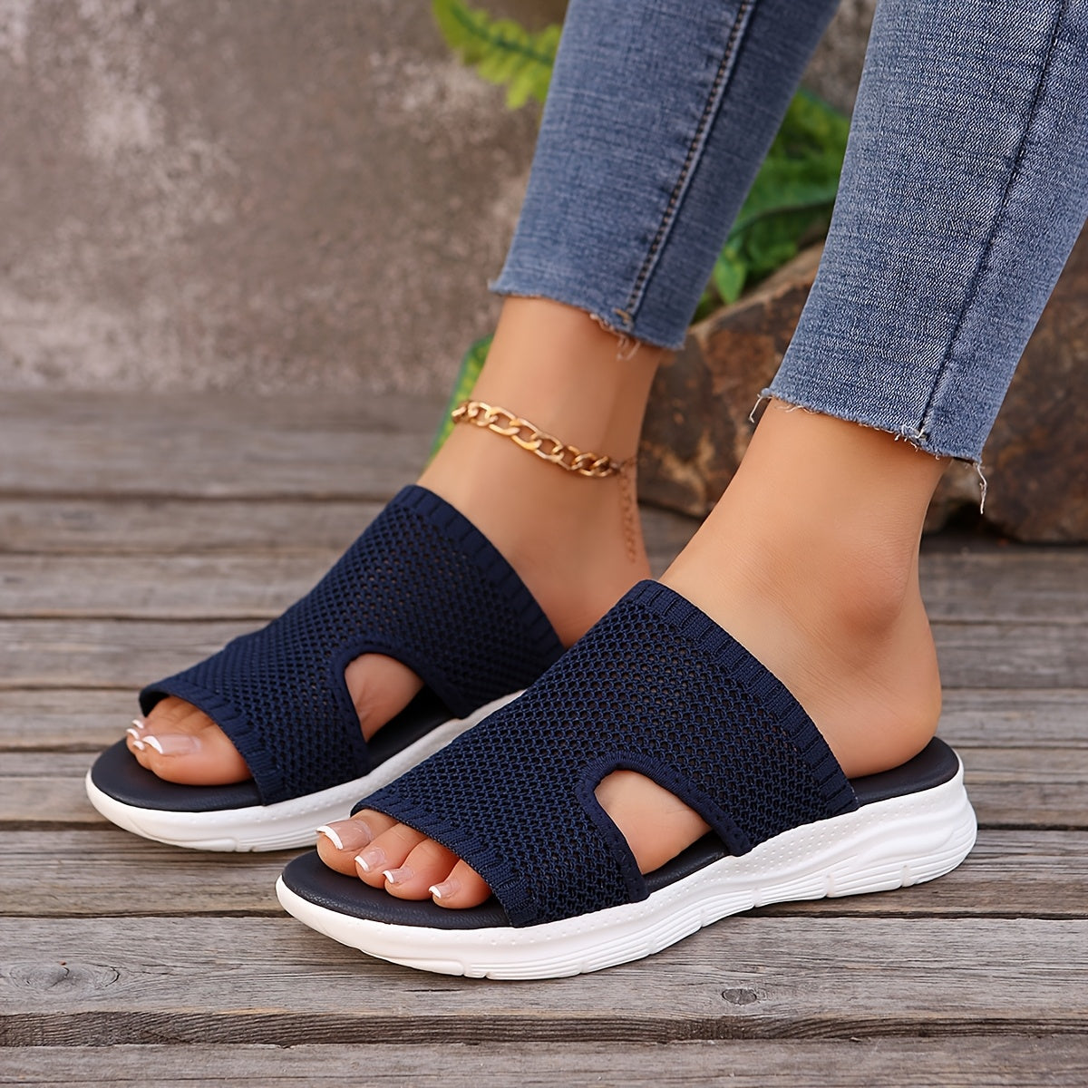 Damen Sportliche Slip-On Sandalen für Alltag und Freizeit