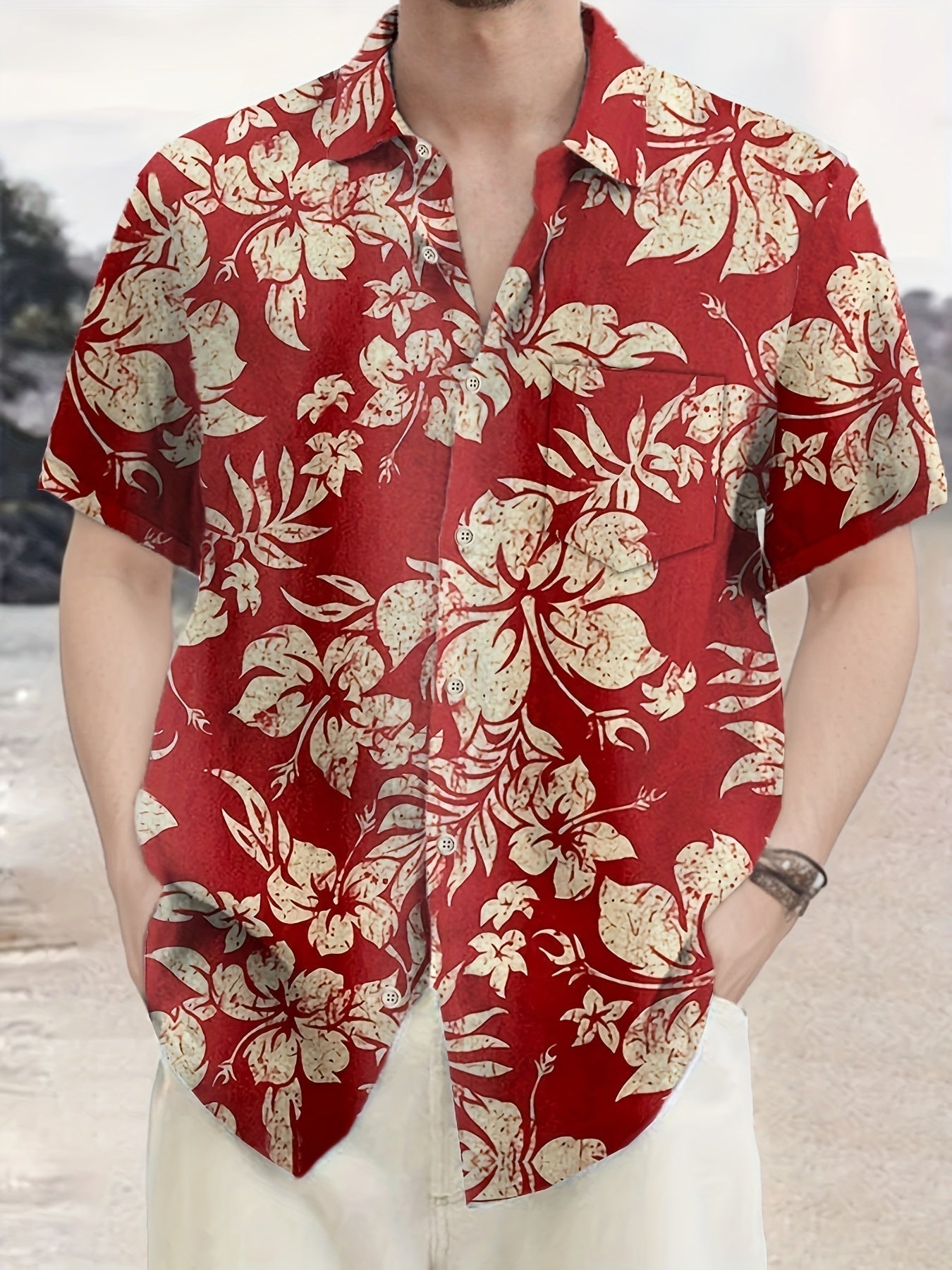 Herren Vintage Hawaiihemd mit Blumenmuster – Perfektes Sommerhemd für Urlaub & Freizeit