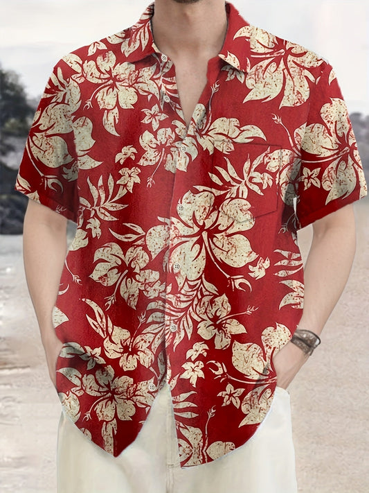Herren Vintage Hawaiihemd mit Blumenmuster – Perfektes Sommerhemd für Urlaub & Freizeit