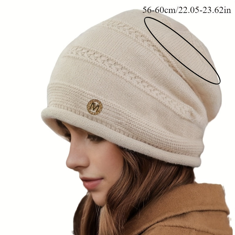 Unisex Strickmütze Beanie Wintermütze mit Fleecefutter einfarbig oder zweifarbig