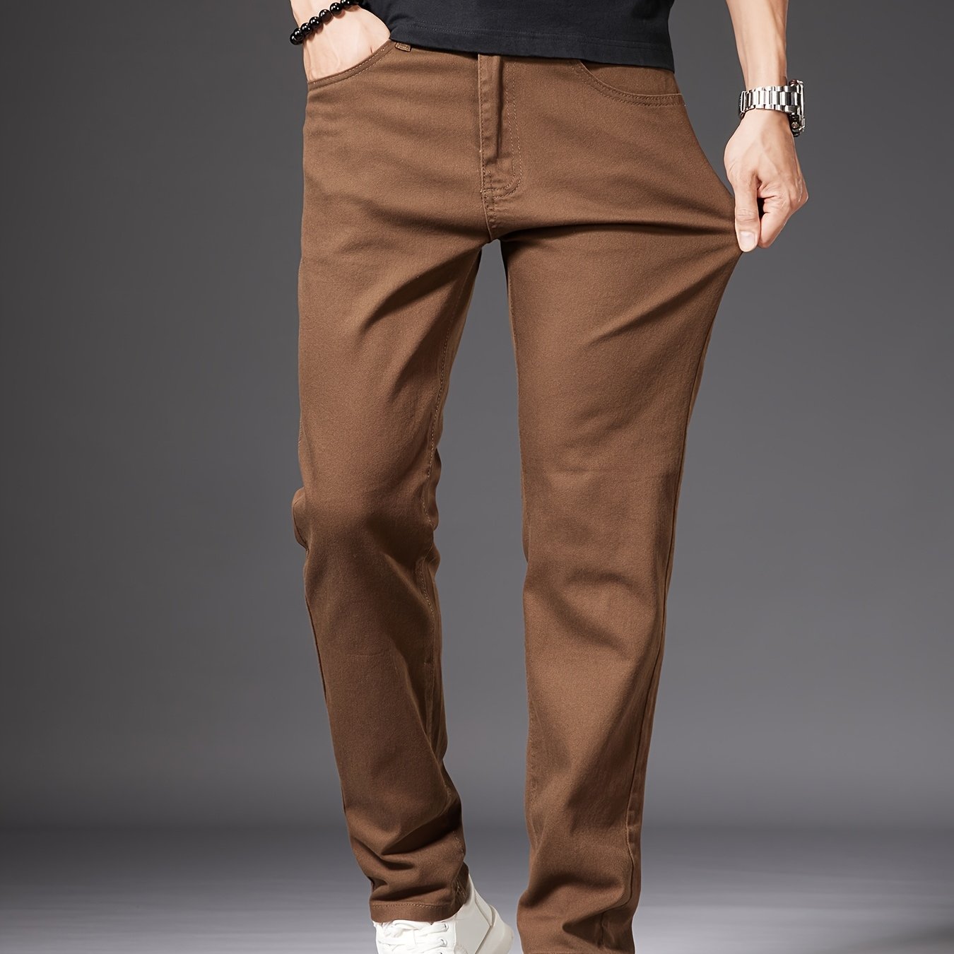 Herren Gerade Schnitt Freizeithose – Elegante Alltagshose für Business & Casual