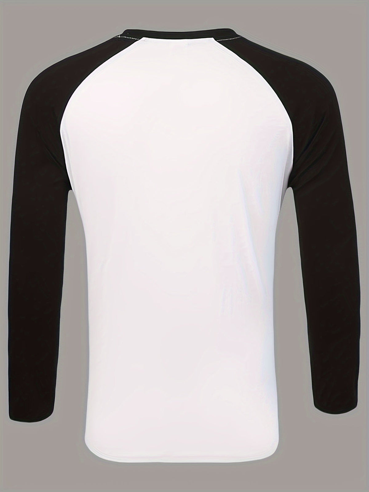 Herren Langarm Raglan T-Shirt Zweifarbig Rundhals