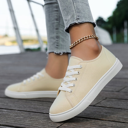 Damen Freizeit-Sneaker mit Schnürung – Bequeme Low-Top Schuhe für Alltag und Freizeit