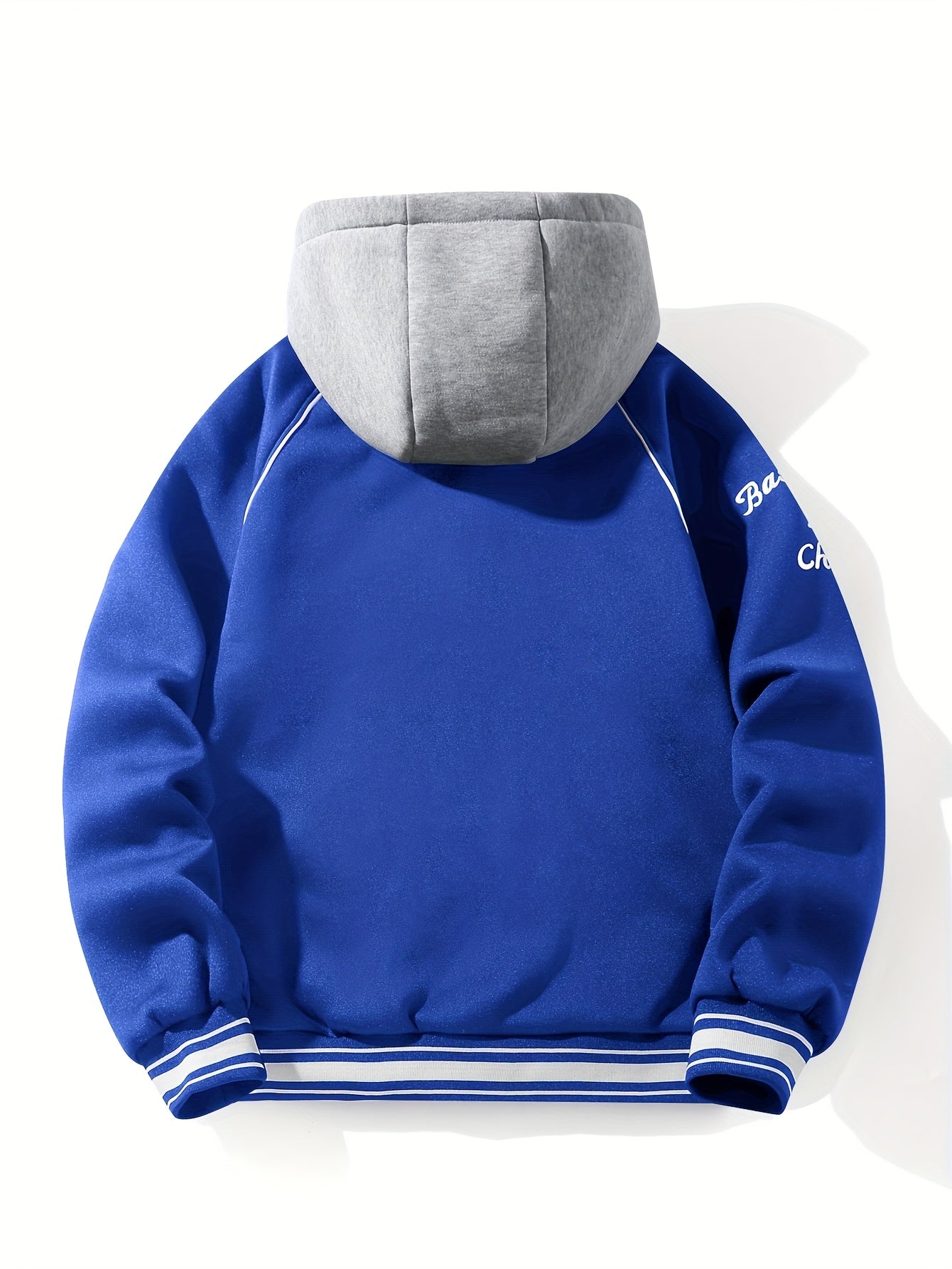 Unisex Baseballjacke mit Kapuze und Druckknöpfen, Winterjacke für Outdoor