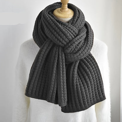 Unisex Gerippter Strickschal Warmer Winterschal mit 'Hand Made' Etikett