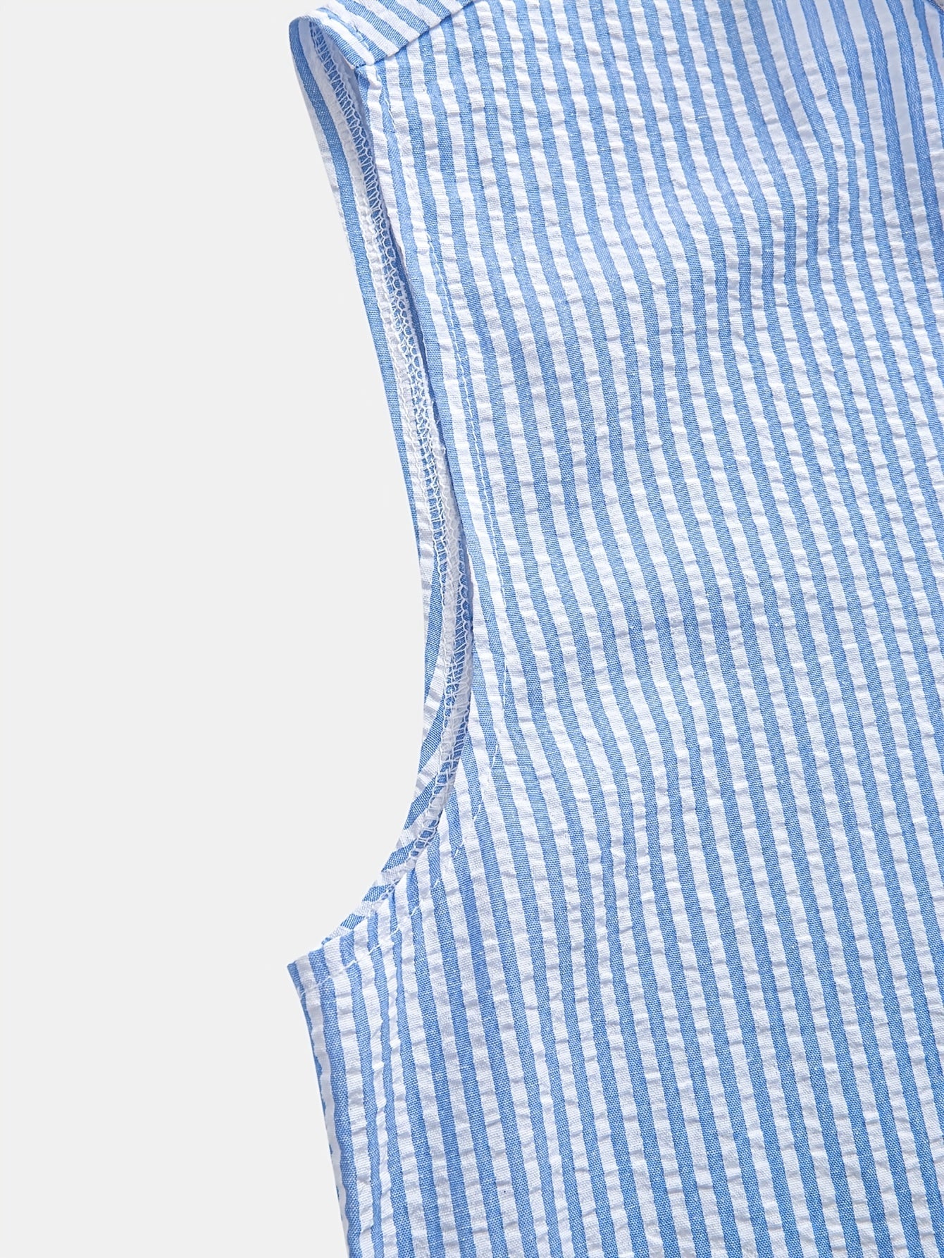 Herren Ärmelloses Streifenhemd im modernen Henley-Stil für Freizeit und Alltag