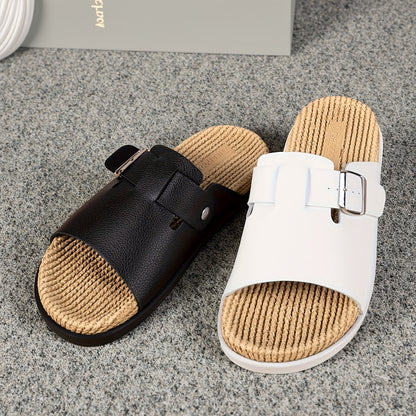 Herren Pantoletten Slip-On Sandalen mit verstellbarem Riemen – Komfort und Stil für Alltag und Freizeit