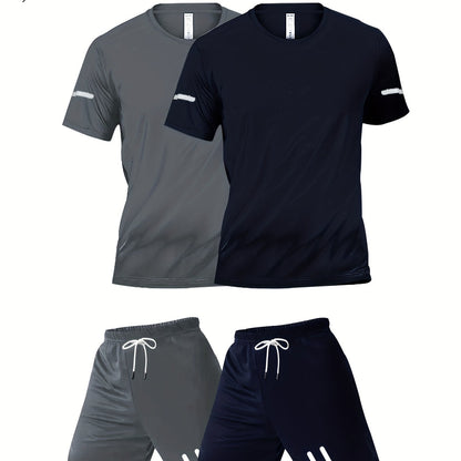 Herren Trainingsanzug 4-teilig – Sportliches Set für Fitness & Laufen