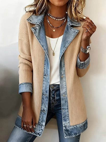 Damen Blazer im modernen Denim-Look – Eleganter Business & Casual Blazer für Alltag und Büro