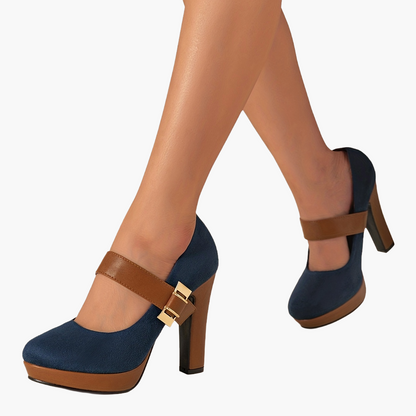 Damen Mary-Jane High Heels mit Blockabsatz für elegante Anlässe