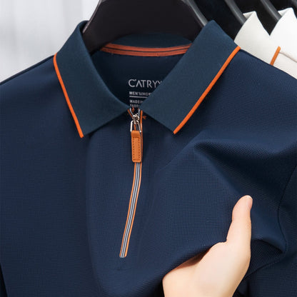 Herren Poloshirt mit Reißverschluss und Kontrastpaspel – Modernes Design für Freizeit und Business