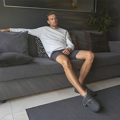 Herren Komfort Hausschuhe mit Klettverschluss und Knöchelunterstützung – Vintage Stil für Zuhause