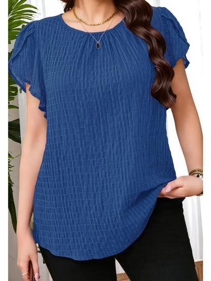 Damen Elegante Bluse mit Rüschenärmeln – Luftiges Oberteil für Alltag & Büro