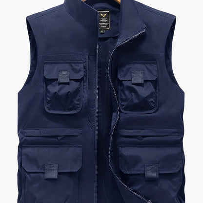 Herren Outdoor Weste mit Mehreren Taschen – Funktionelle Freizeit- und Angelweste