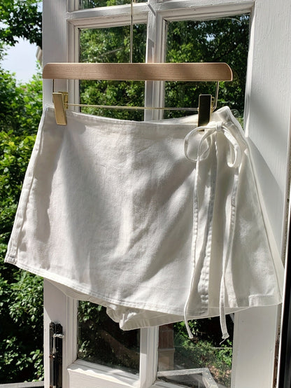 Damen Wickel Skort – Eleganter Minirock mit Shorts, Stilvoll für Strand und Freizeit