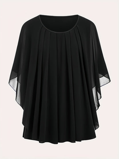 Damen Elegante Oversize Chiffon Bluse für Ausgehen und Büro