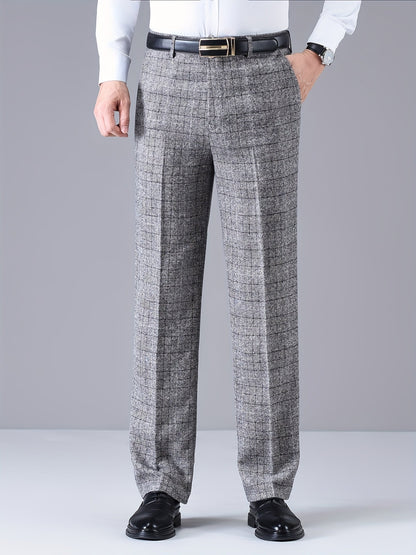 Herren Hose im Karomuster Anzughose Klassisch Elegante Freizeithose