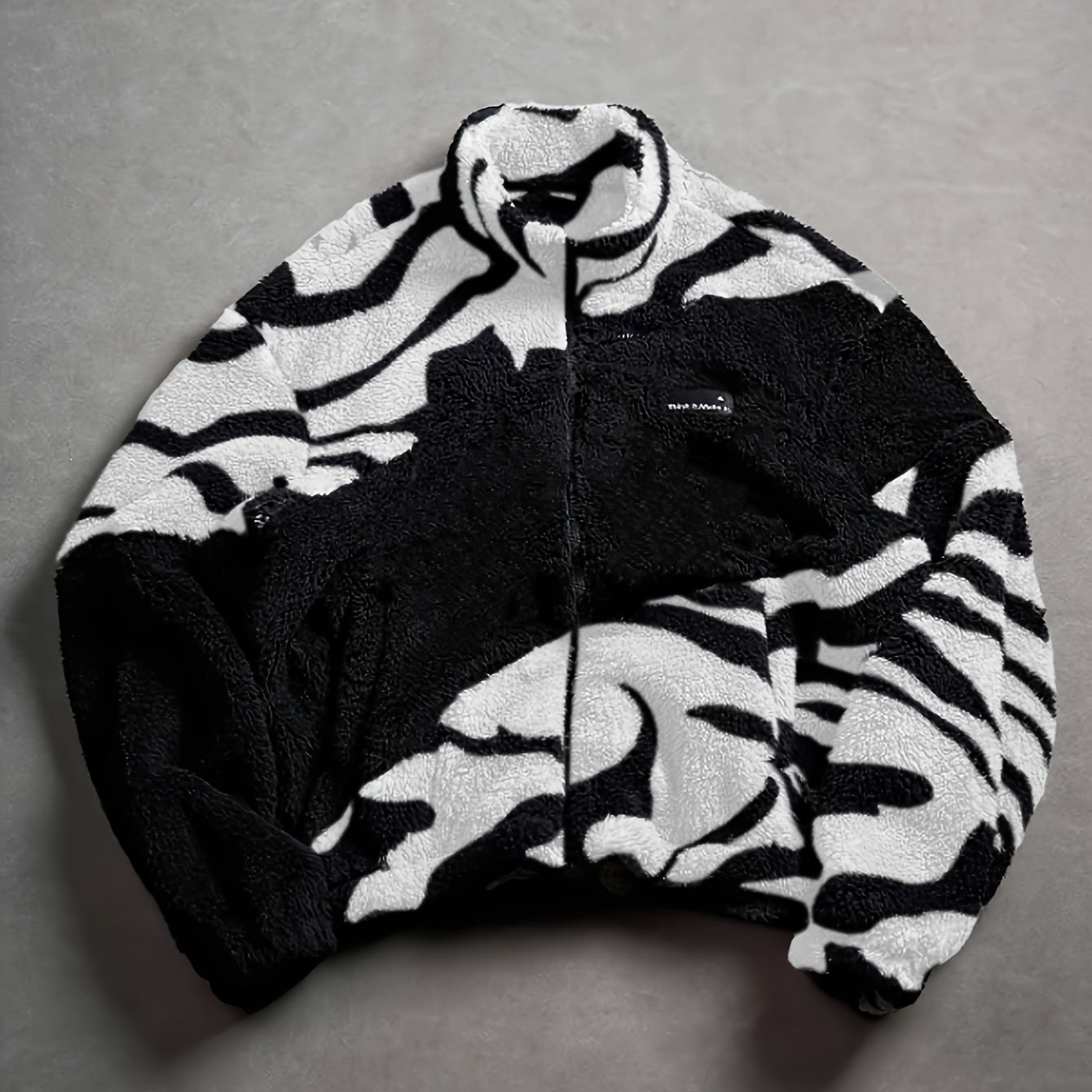 Fleecejacke Unisex mit Stehkragen und Reißverschluss, Tiermuster, mehrere Farben