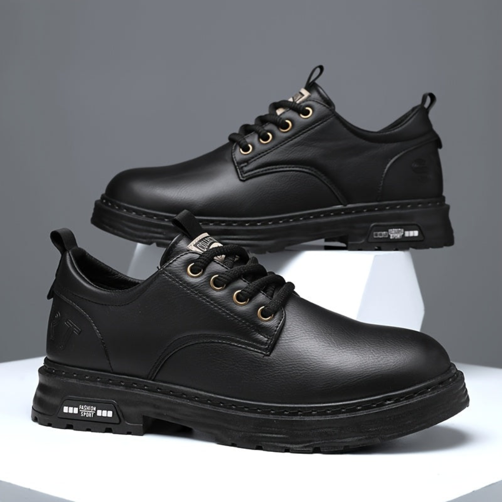 Herren Freizeitschuhe mit Schnürung – Robuste Sohle, Schwarz/Braun