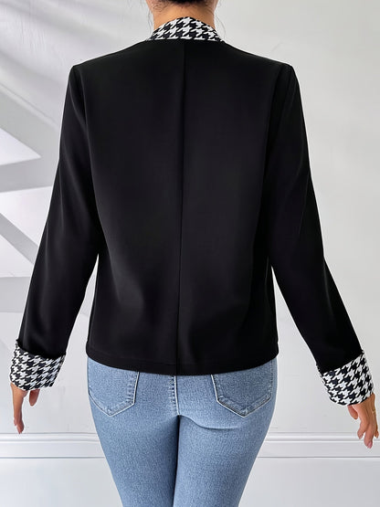 Damen Blazer mit Hahnentritt-Design – Eleganter Business- und Casual-Look