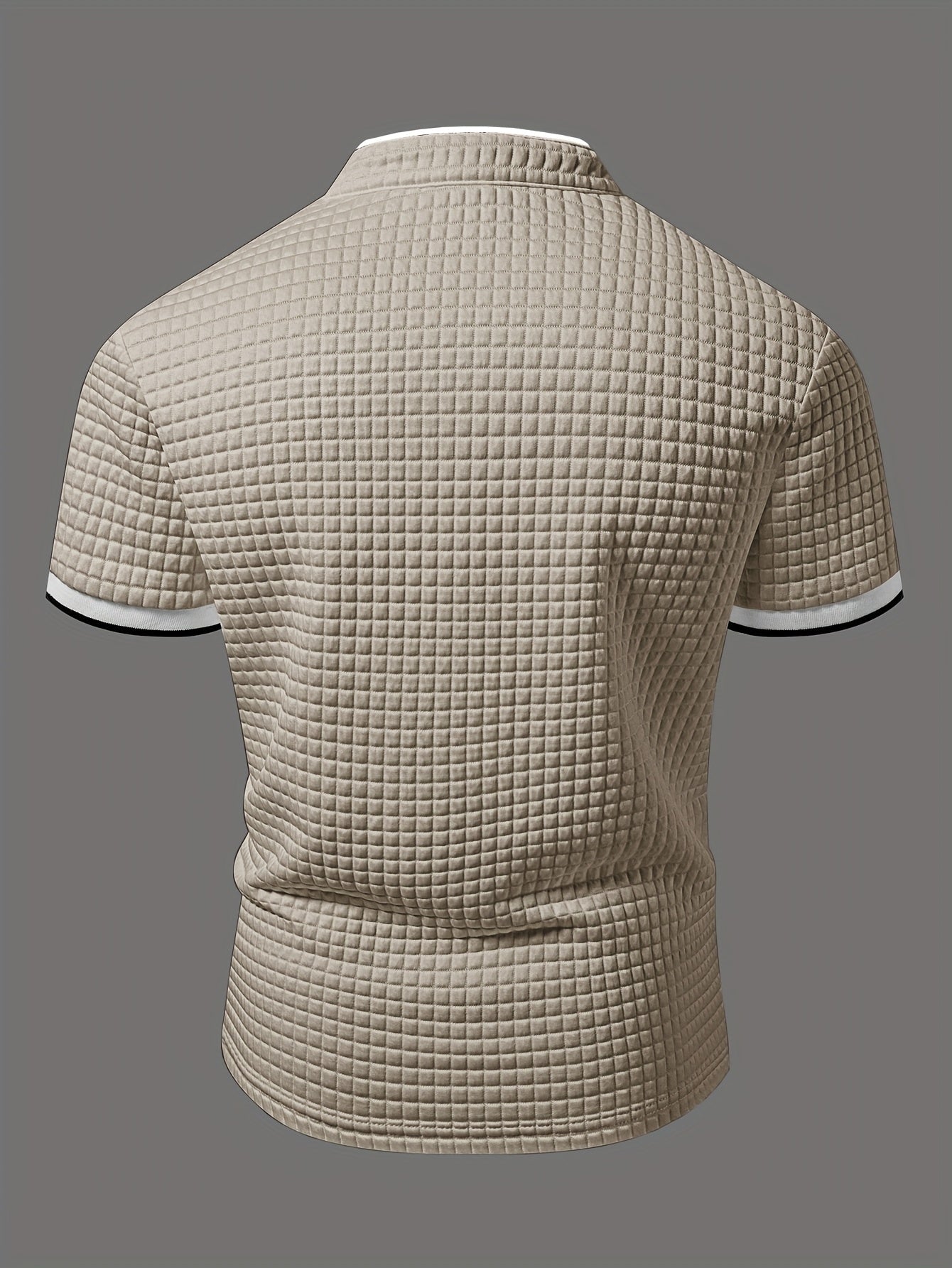 Herren Stepp-Henley Poloshirt mit Wappen-Emblem – Modernes Casual Shirt für Alltag und Freizeit