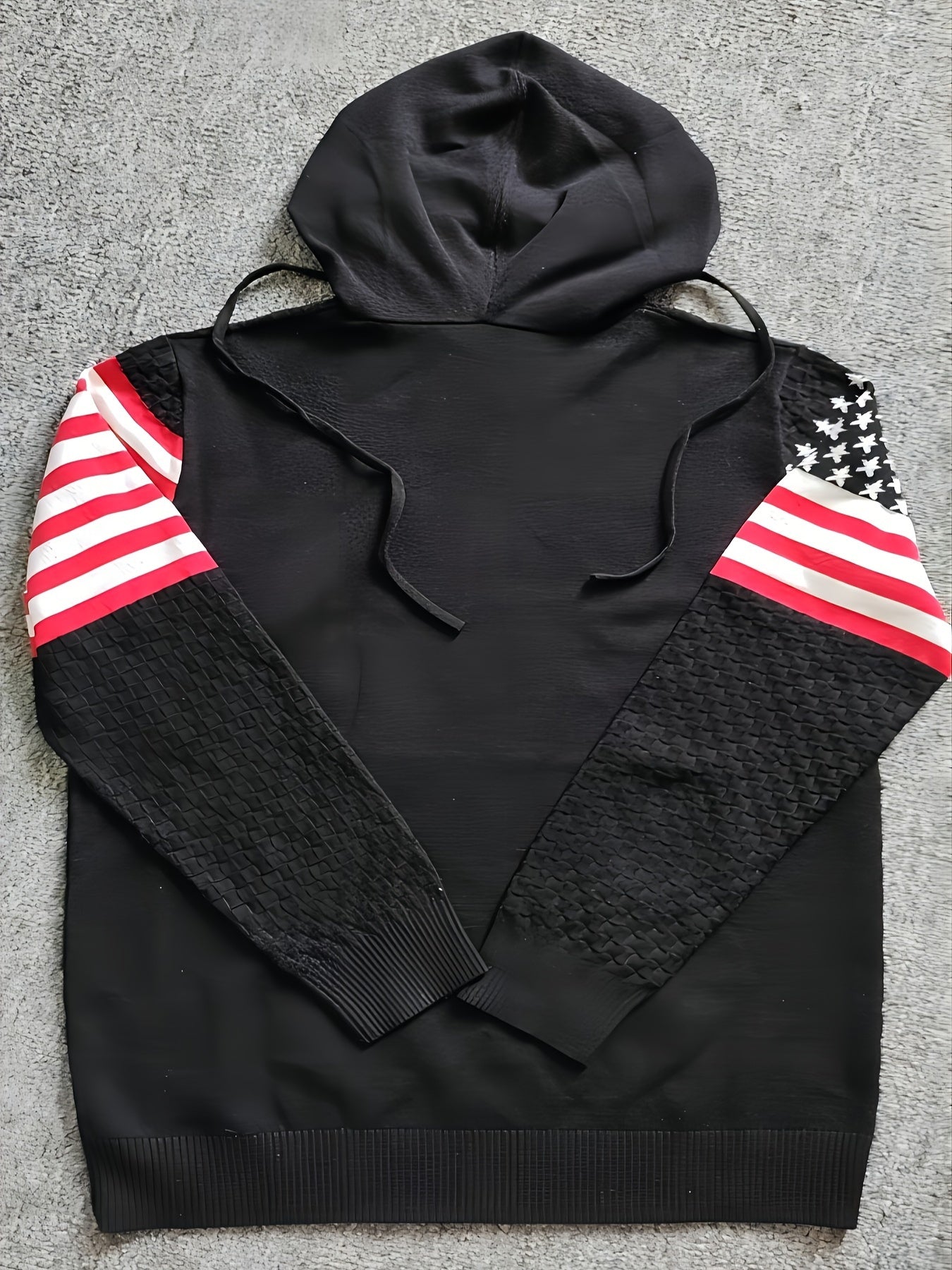 Herren Hoodie Strick-Optik mit Kapuze & Kängurutasche Grau-meliert