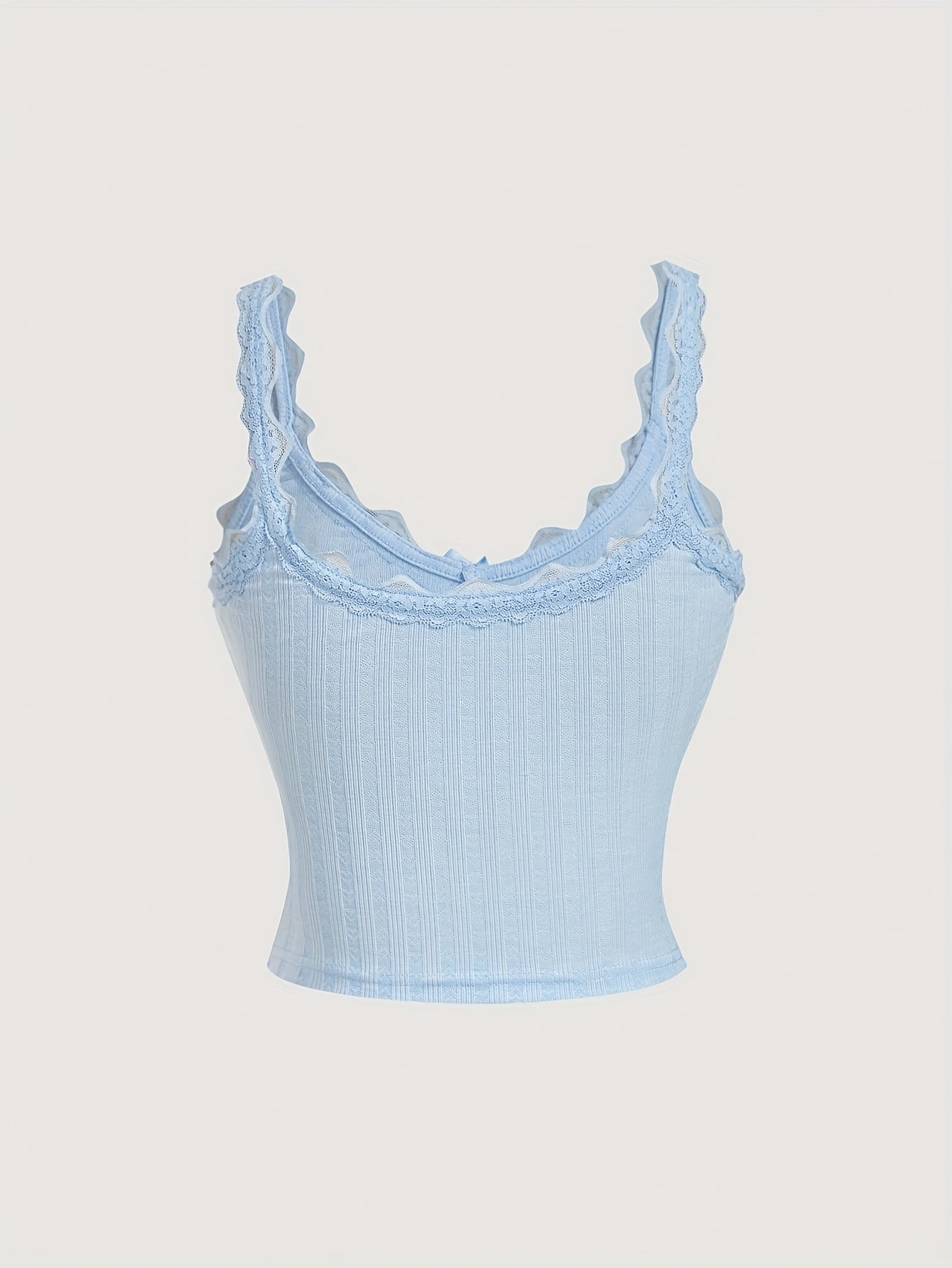 Damen Coquette Camisole Top mit Spitze und Schleife – Feminines Vintage-Look Oberteil