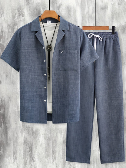 Herren Freizeit Set Kurzarm Hemd und Hose – Entspannter Sommer-Look für Alltag & Urlaub