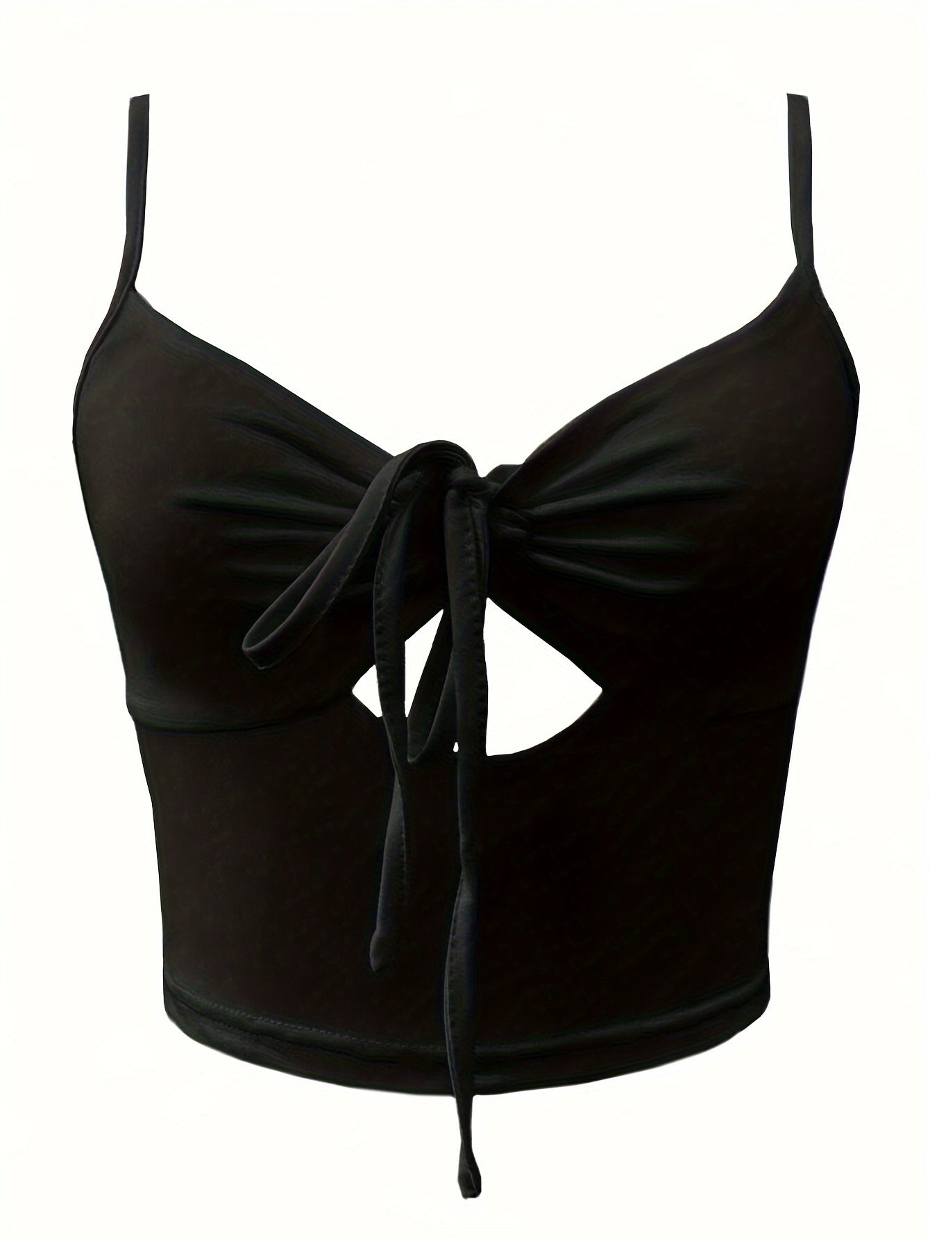 Damen Crop Top mit Frontschleife und Cut-Out – Modisches Camisole für Alltag und Ausgehen