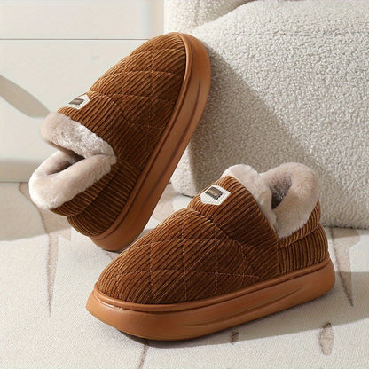 Unisex Winter Hausschuhe, Stepp-Design, weiches Futter, dicke Sohle