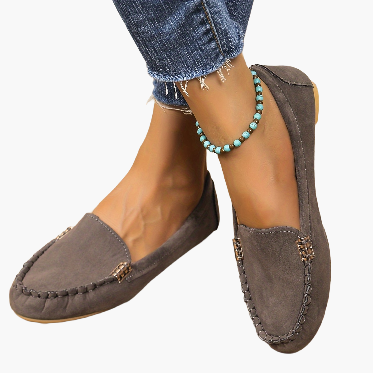 Damen Mokassins Bequeme Slipper für Alltag und Freizeit