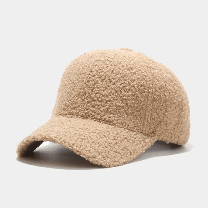 Baseballkappe aus weichem Teddy-Fleece, Unifarben, Verstellbar, Unisex