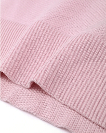 Rosa Damen Pullover mit Rundhals und weiten Ärmeln