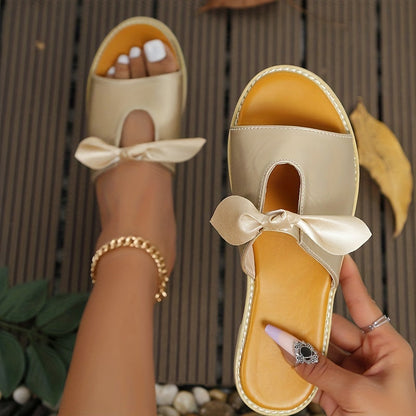 Damen Slipper Sandalen mit Schleife – Elegante Sommerschuhe für Freizeit und Alltag