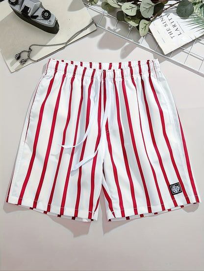 Herren Freizeit-Shorts mit Streifenmuster – Sportliche Sommer Bermuda für Alltag und Strand