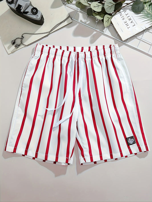 Herren Freizeit-Shorts mit Streifenmuster – Sportliche Sommer Bermuda für Alltag und Strand